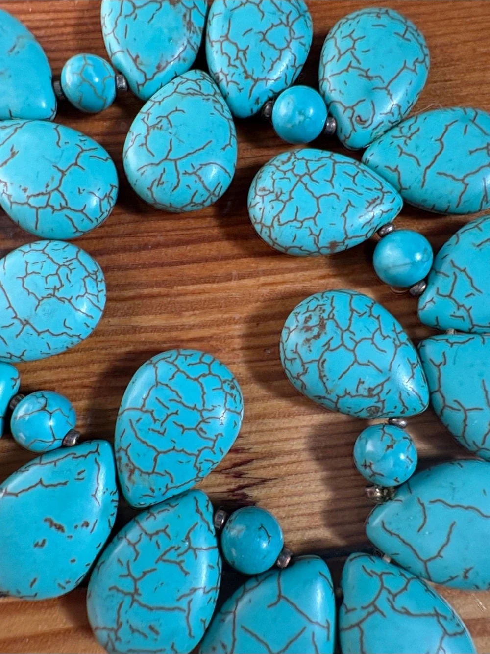 Turquoise Teardrop Stretch Bracelet - Unbranded